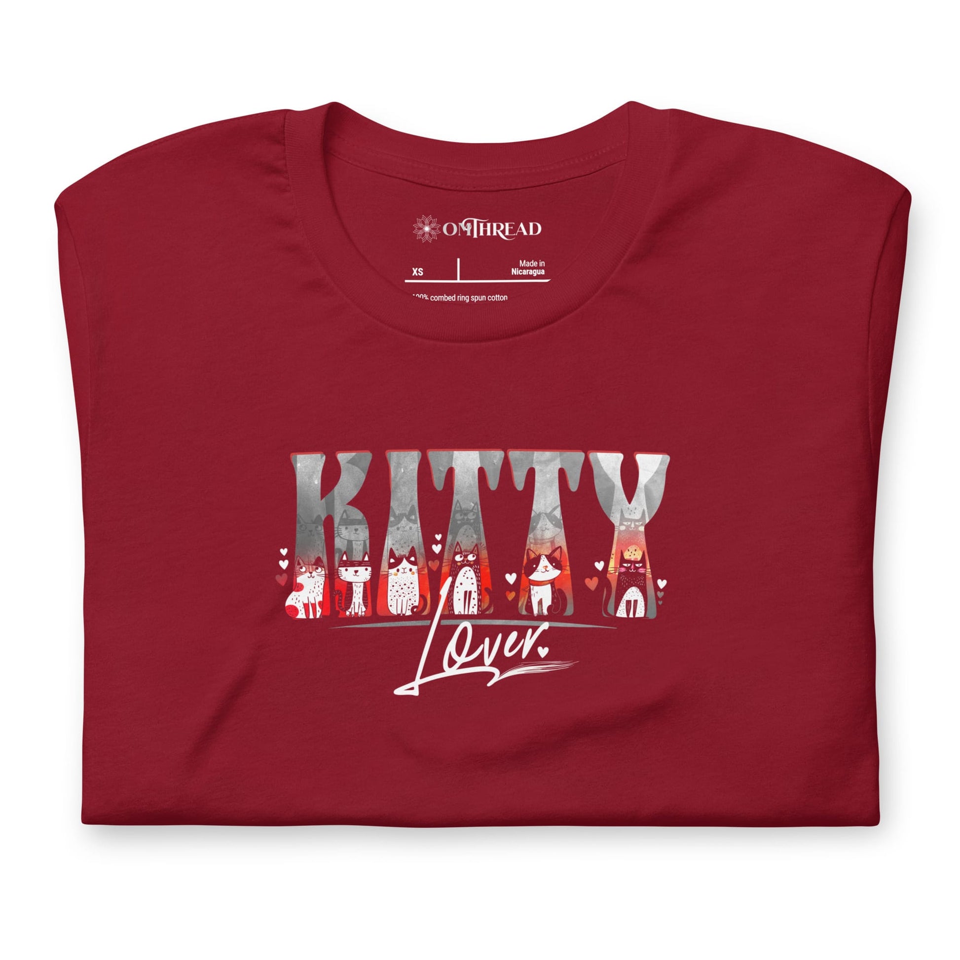 OMTHREAD Cute Cat Lover Shirt Kitty Lover Cat Graphic Tee
