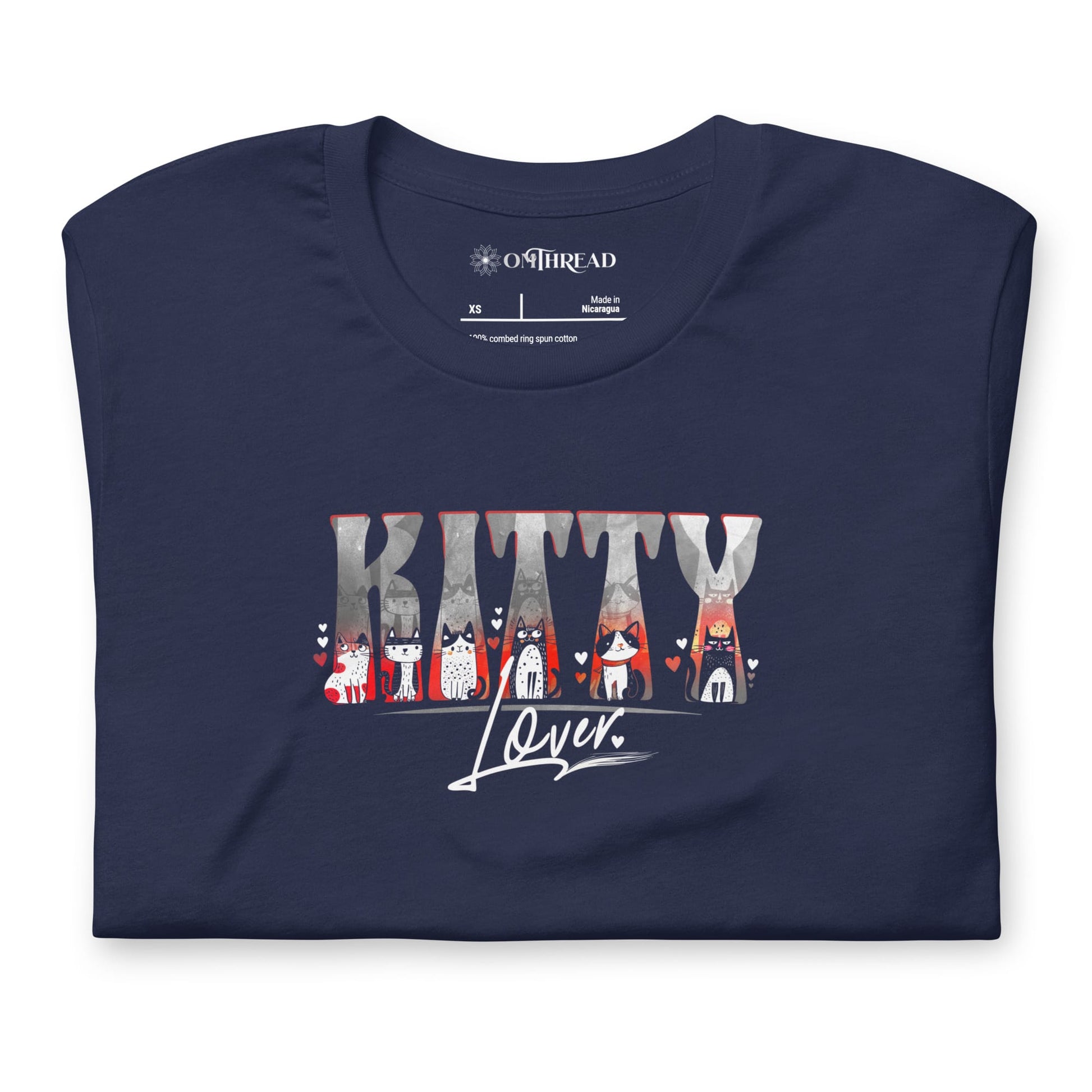 OMTHREAD Cute Cat Lover Shirt Kitty Lover Cat Graphic Tee