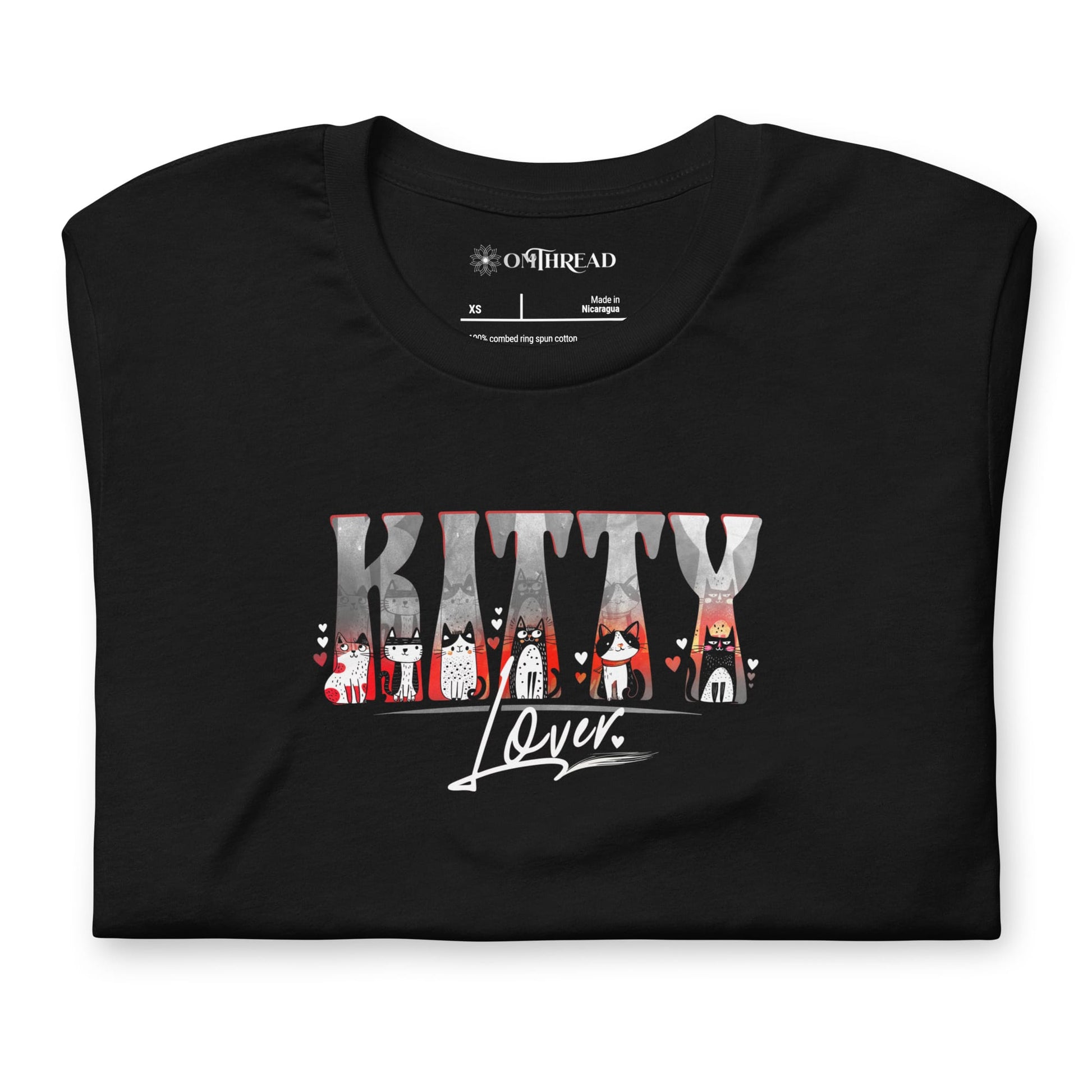 OMTHREAD Cute Cat Lover Shirt Kitty Lover Cat Graphic Tee