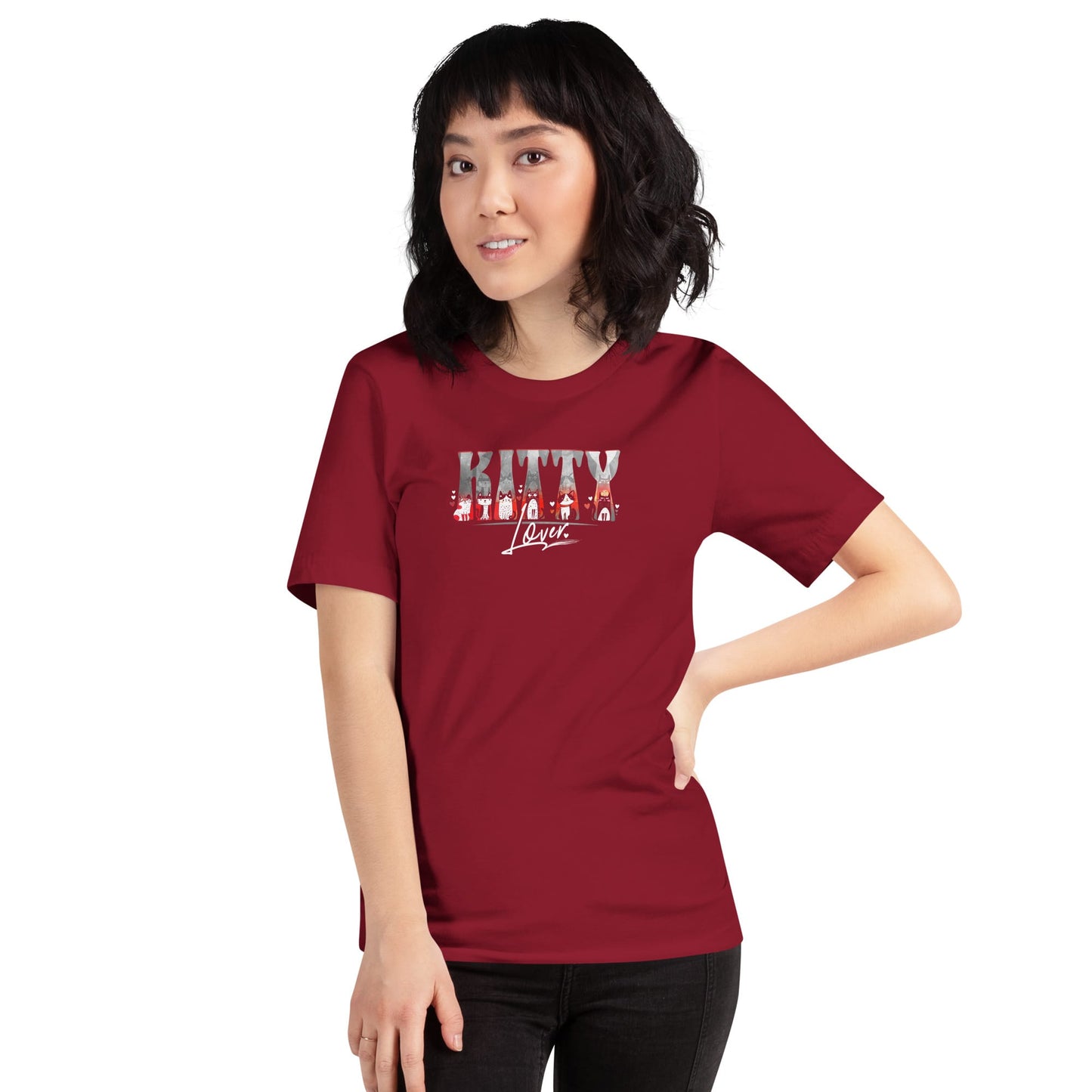 OMTHREAD Cute Cat Lover Shirt Kitty Lover Cat Graphic Tee