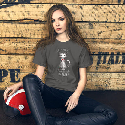 OMTHREAD Cute Magical Cat Shirt Kitty Portal Cat Lover Tee