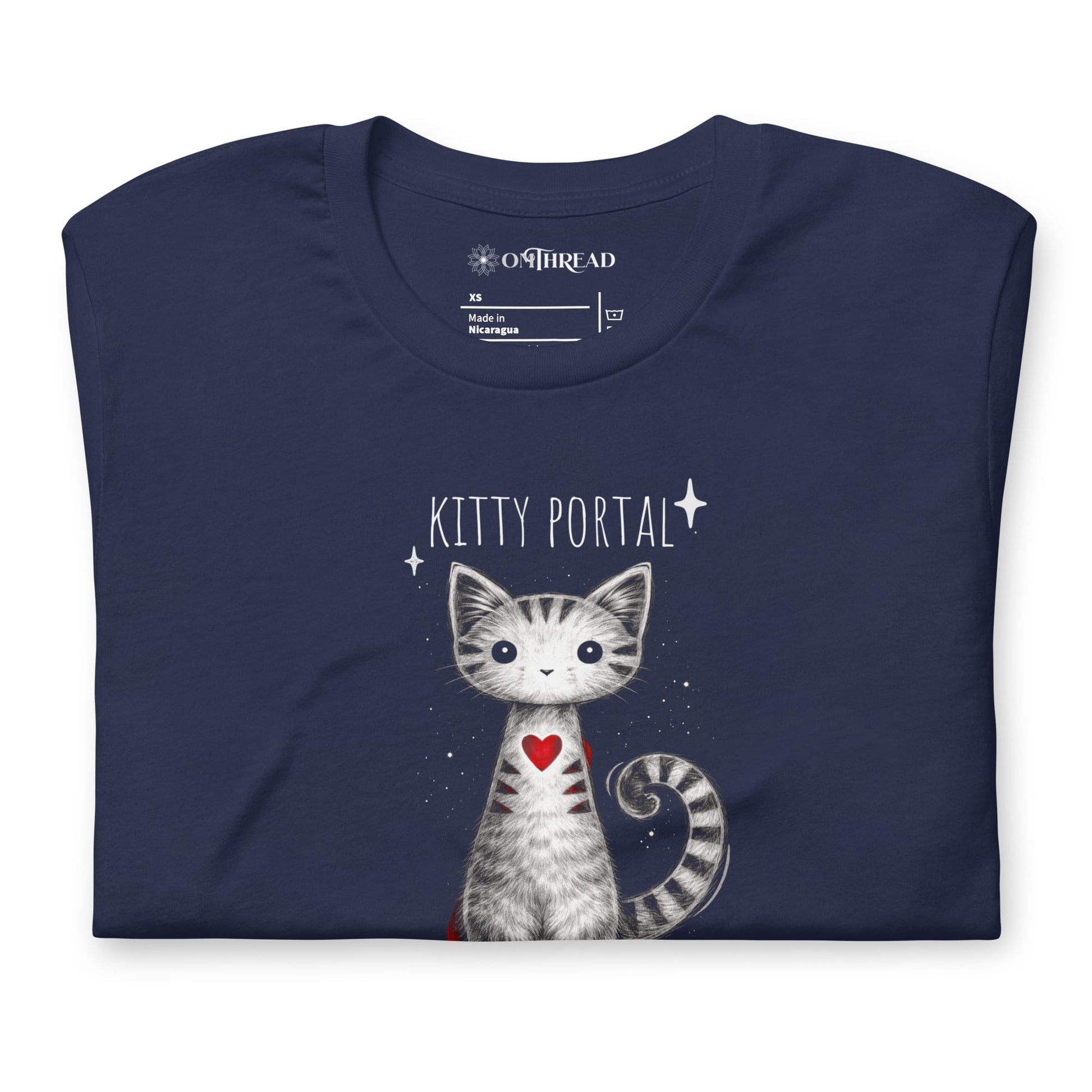 OMTHREAD Cute Magical Cat Shirt Kitty Portal Cat Lover Tee