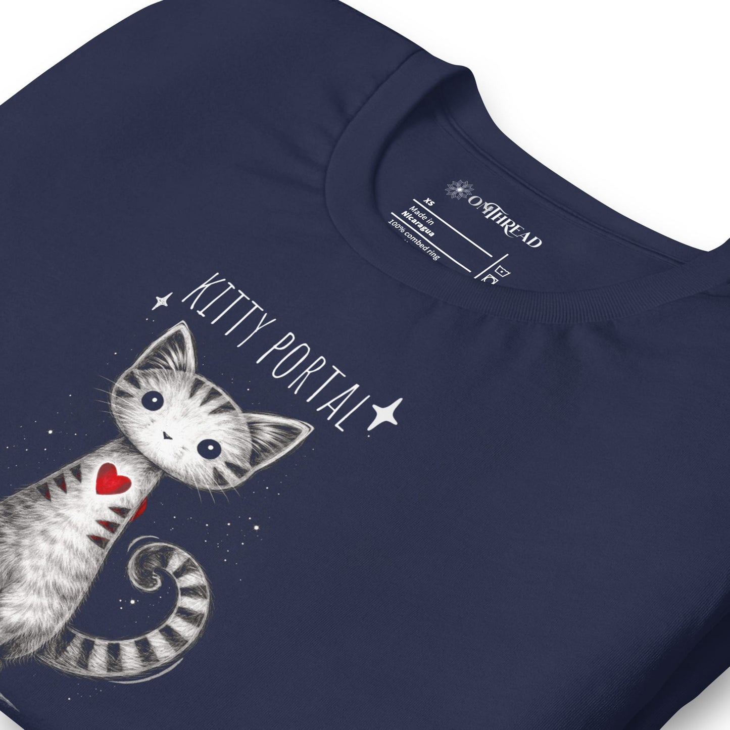 OMTHREAD Cute Magical Cat Shirt Kitty Portal Cat Lover Tee