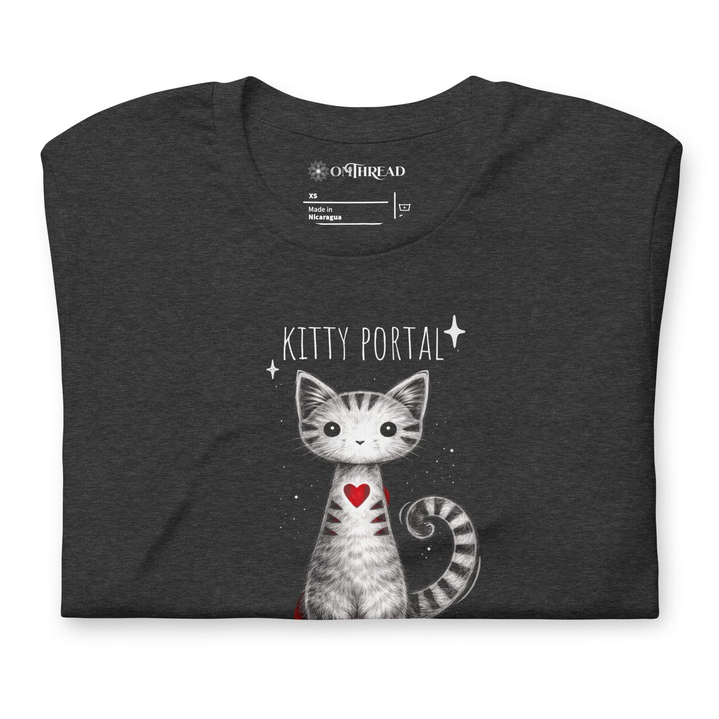 OMTHREAD Cute Magical Cat Shirt Kitty Portal Cat Lover Tee