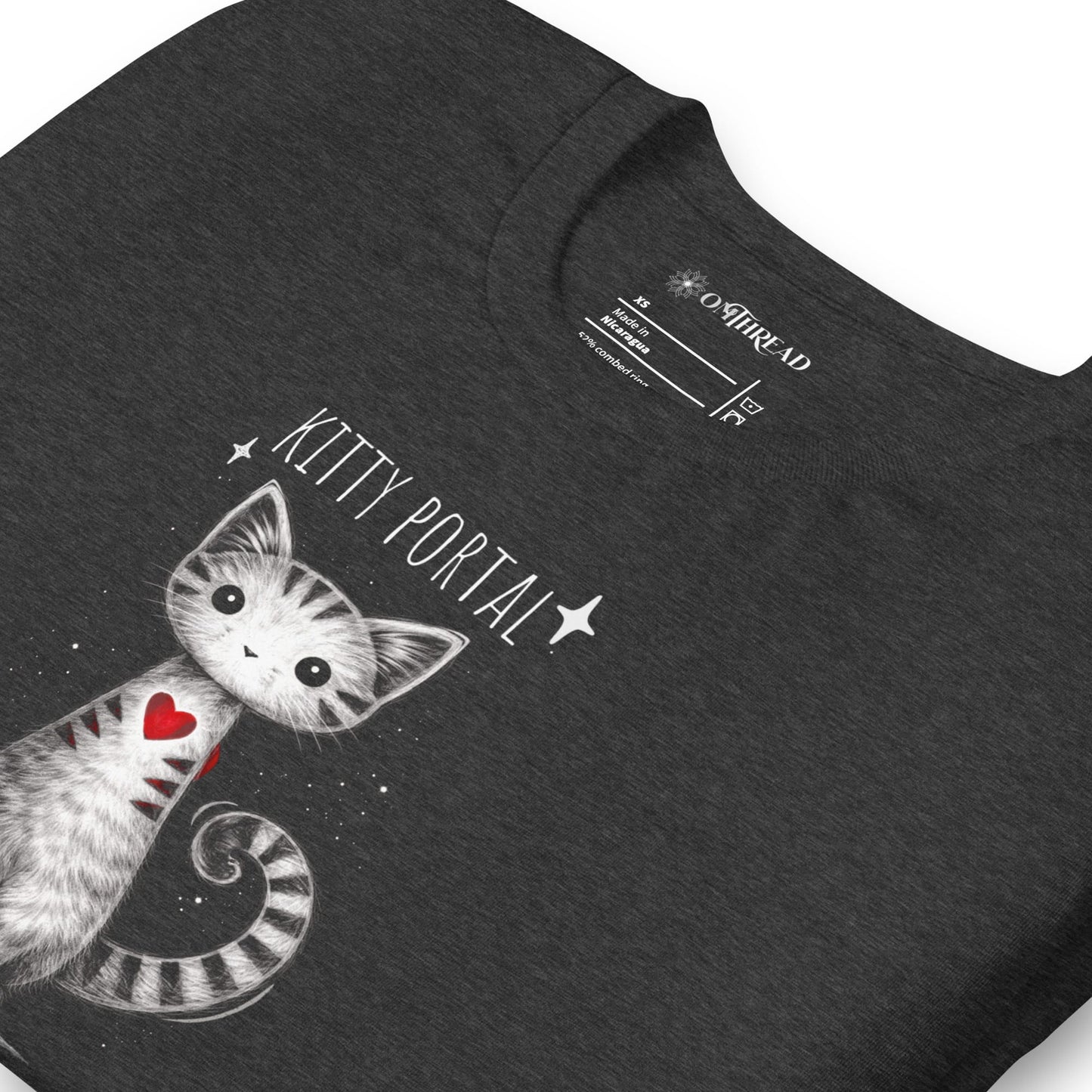 OMTHREAD Cute Magical Cat Shirt Kitty Portal Cat Lover Tee