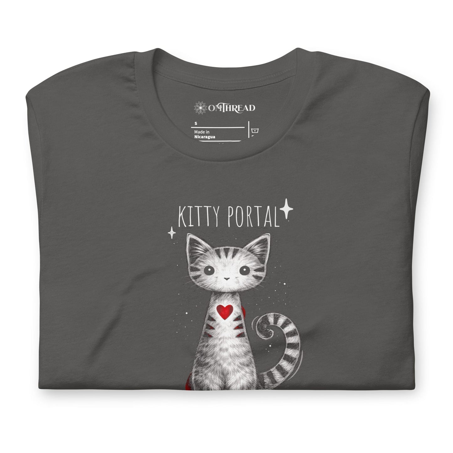 OMTHREAD Cute Magical Cat Shirt Kitty Portal Cat Lover Tee