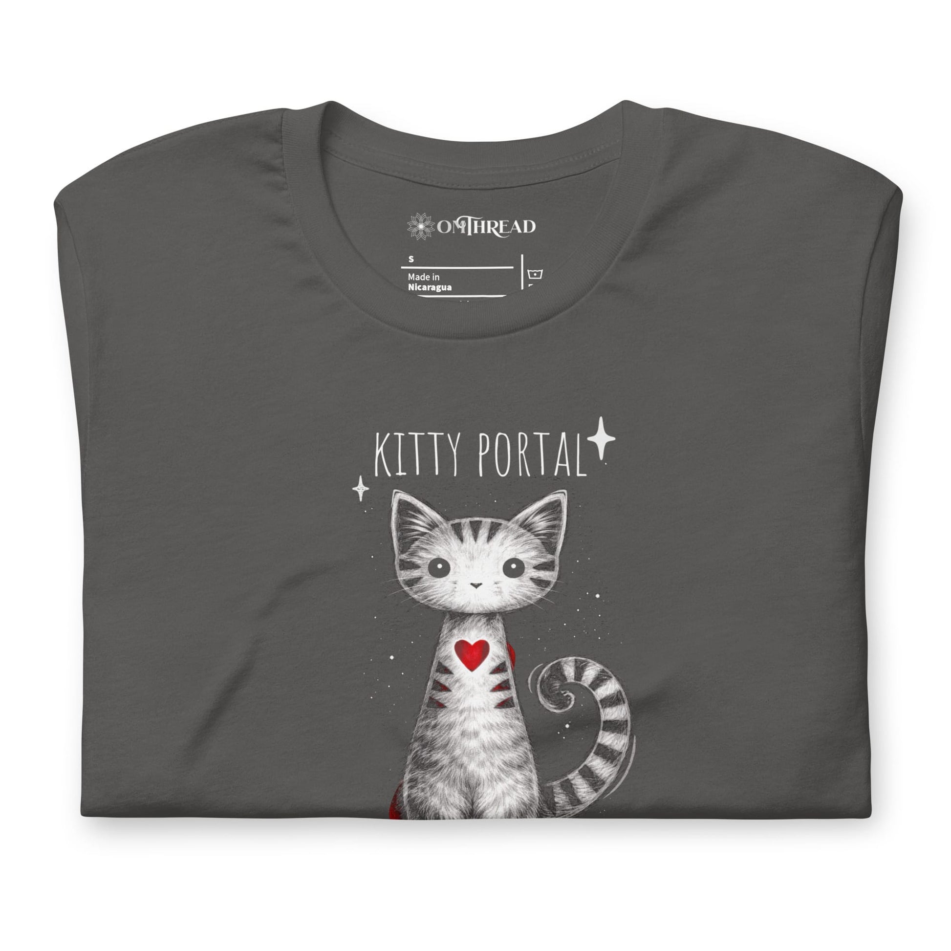OMTHREAD Cute Magical Cat Shirt Kitty Portal Cat Lover Tee