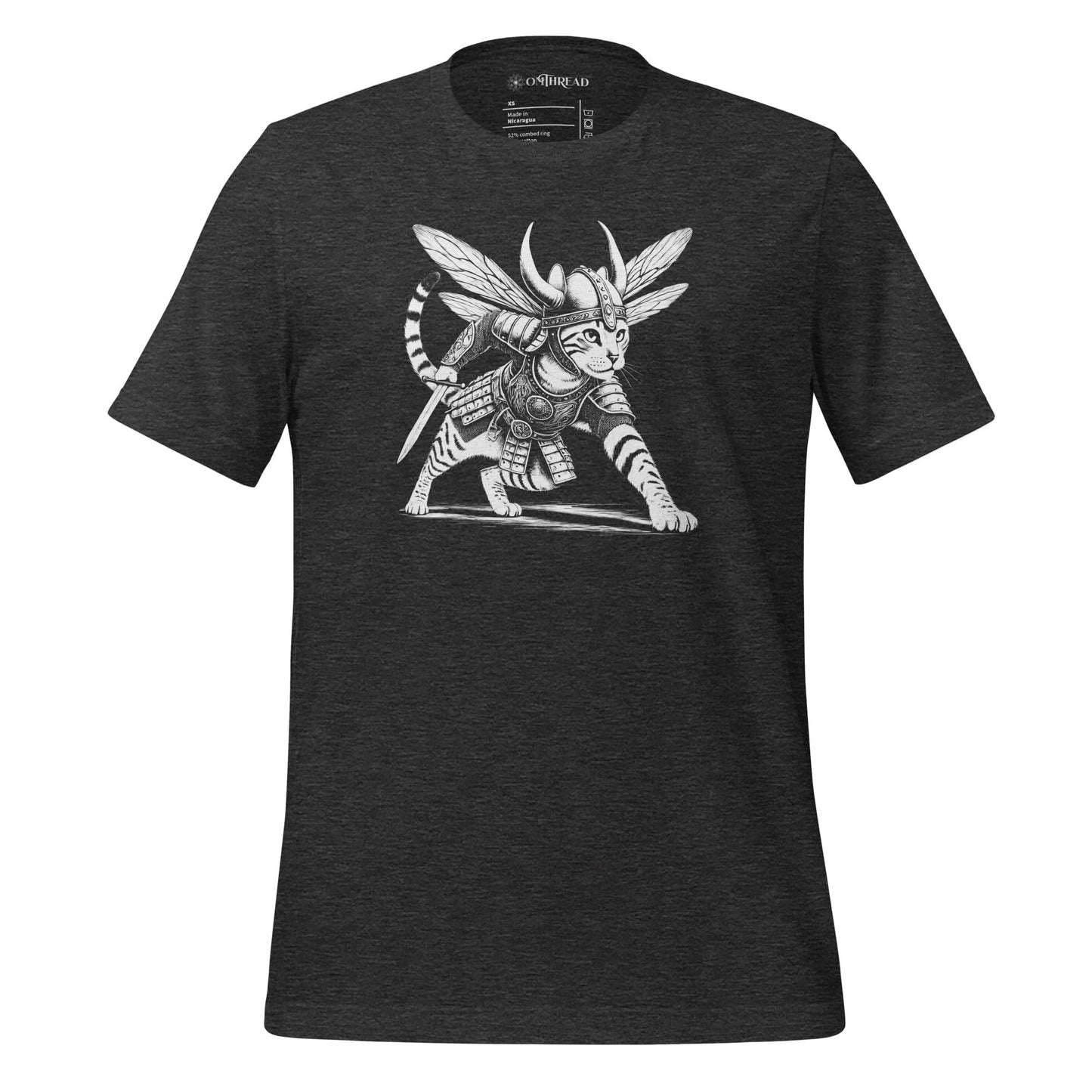 OMTHREAD Dark Grey Heather / S Fearless Warrior Stance Kitty Tee