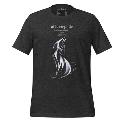 OMTHREAD Dark Grey Heather / XS Ailurophile Definition T-Shirt Minimalist Cat Lover Gift