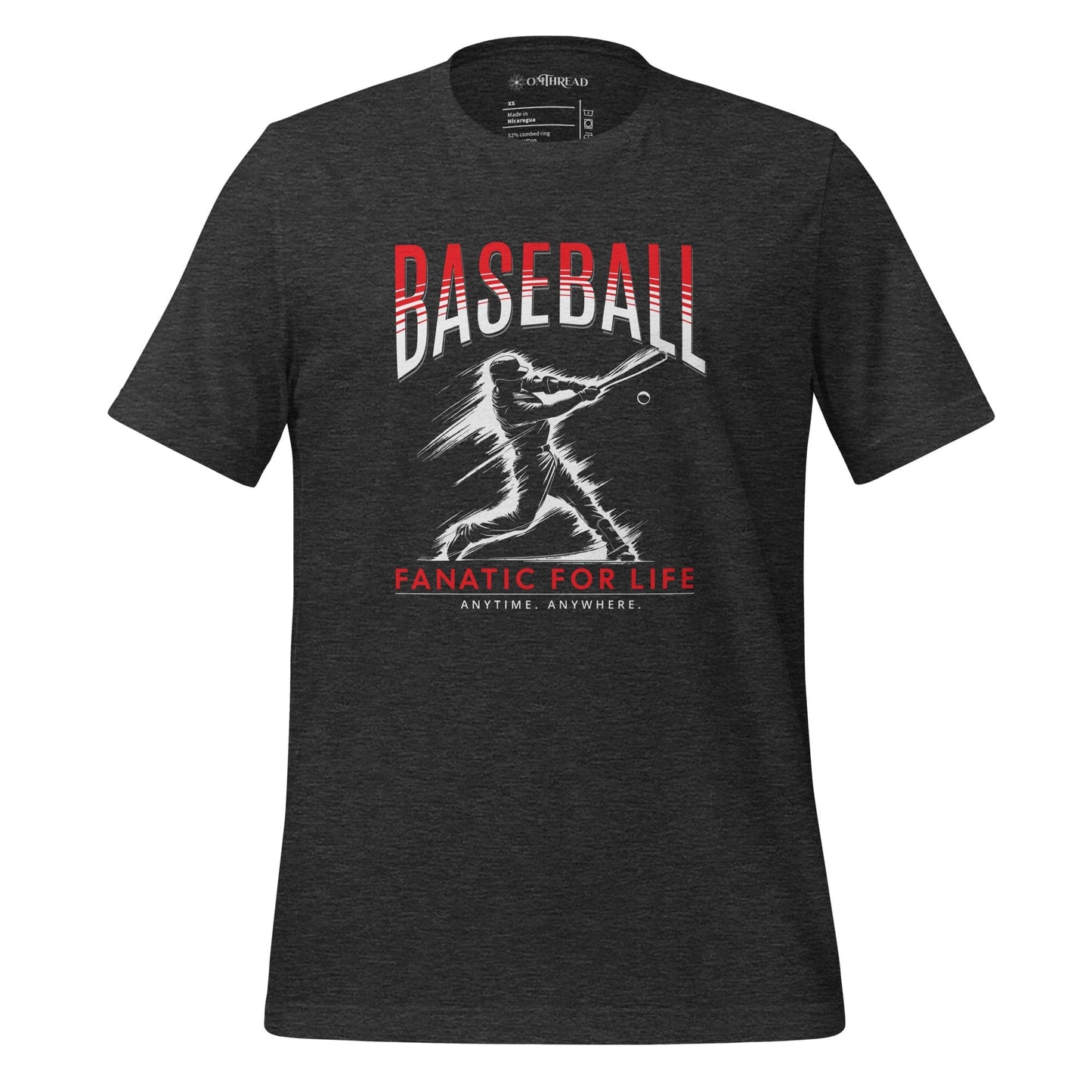 OMTHREAD Dark Grey Heather / XS Baseball Fanatic for Life Tee