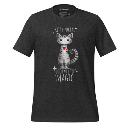 OMTHREAD Dark Grey Heather / XS Cute Magical Cat Shirt Kitty Portal Cat Lover Tee