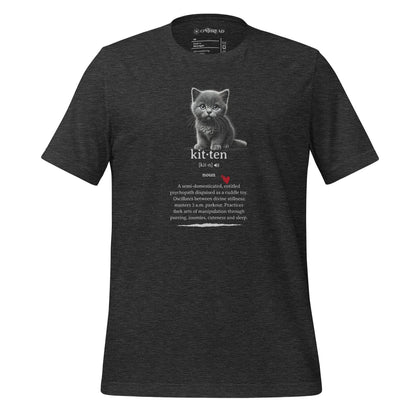 OMTHREAD Dark Grey Heather / XS Funny Kitten Definition T-Shirt Cat Dictionary Zoomies Humor
