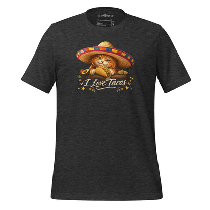 OMTHREAD Dark Grey Heather / XS Funny Taco Cat Shirt Orange Cat Taco Lover T-Shirt