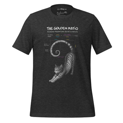 OMTHREAD Dark Grey Heather / XS Golden Ratio Cat T-Shirt for Math and Nature Lovers