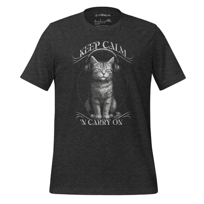 OMTHREAD Dark Grey Heather / XS Keep Calm 'N Carry On Zen Cat Lover Shirt