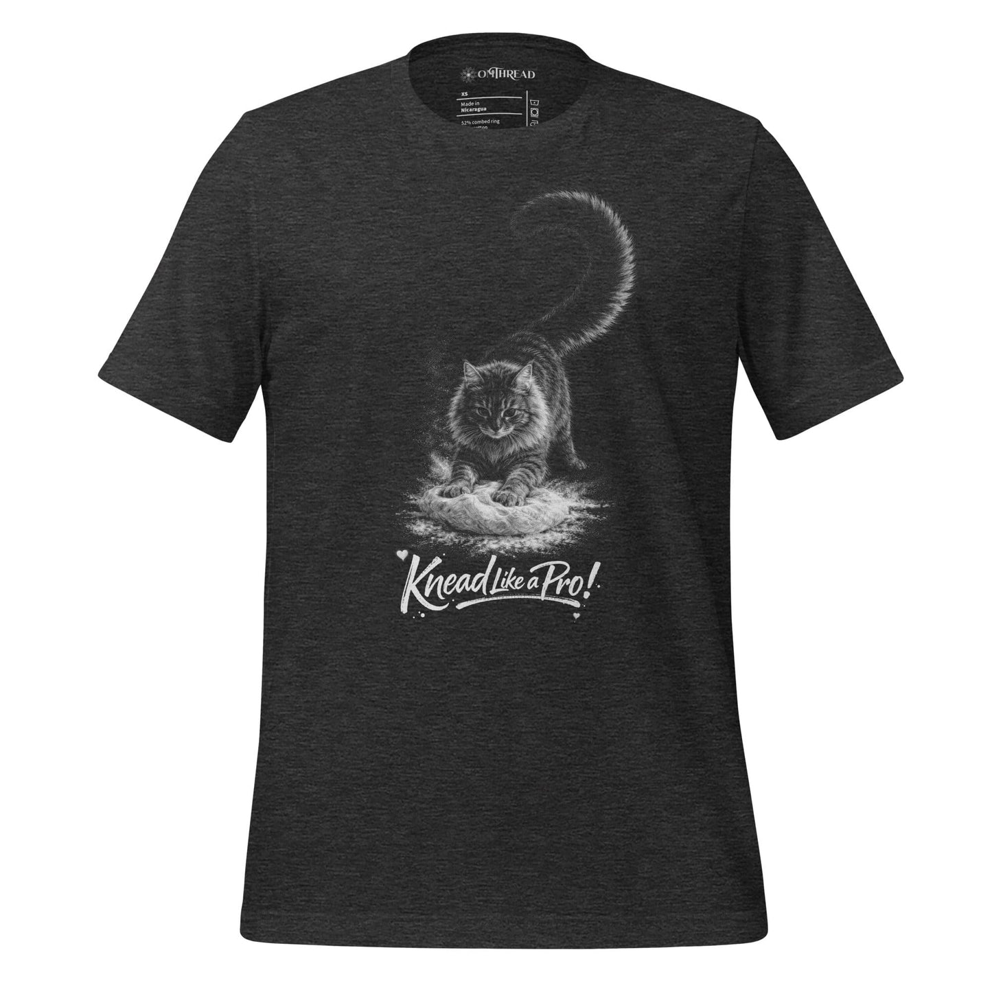 OMTHREAD Dark Grey Heather / XS Knead Like a Pro – Funny Cat Kneading Baking T-Shirt