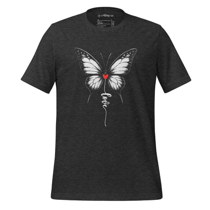 OMTHREAD Dark Grey Heather / XS Monarch Love Shirt Black and White with Red Heart