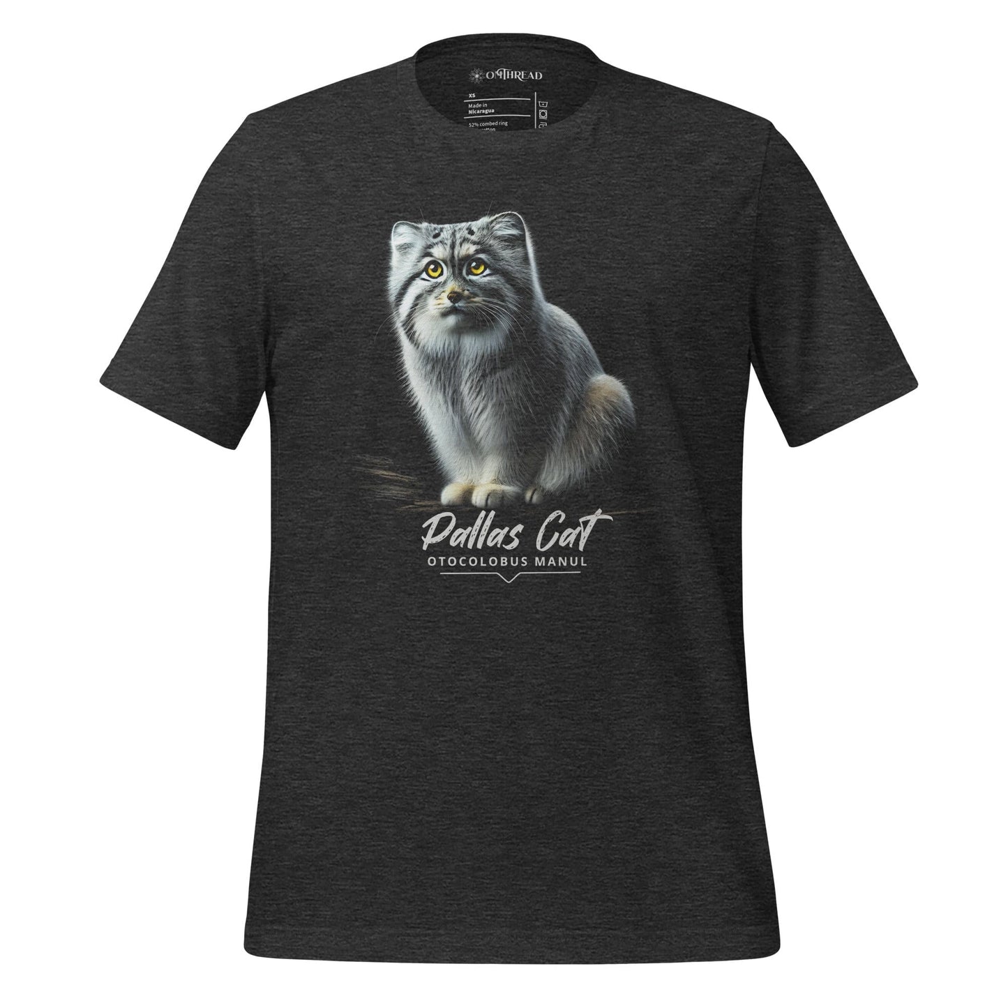 OMTHREAD Dark Grey Heather / XS Pallas Cat, Otocolobus Manul Conservation Tee