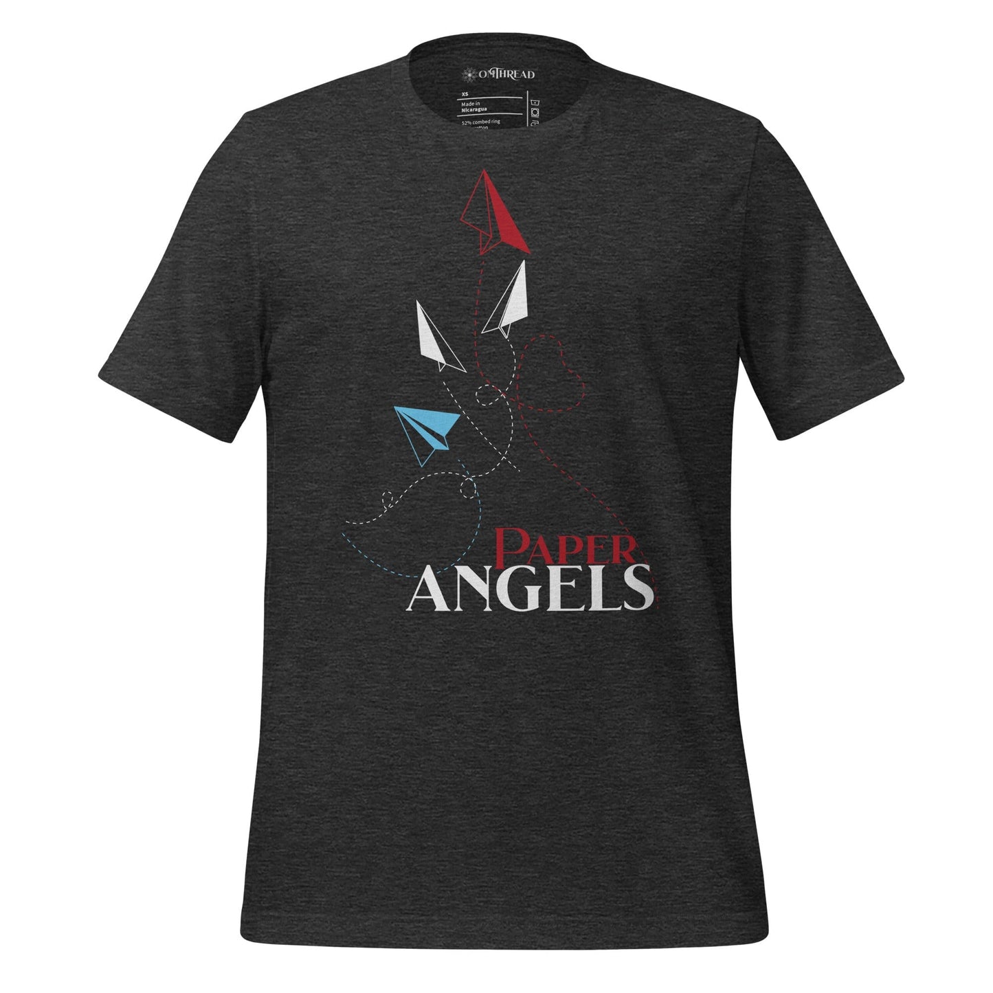 OMTHREAD Dark Grey Heather / XS Paper Angels, Soar with Precision USA Tee