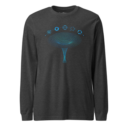 OMTHREAD Dark Grey Heather / XS QMM Blue Print Unisex Long Sleeve Tee