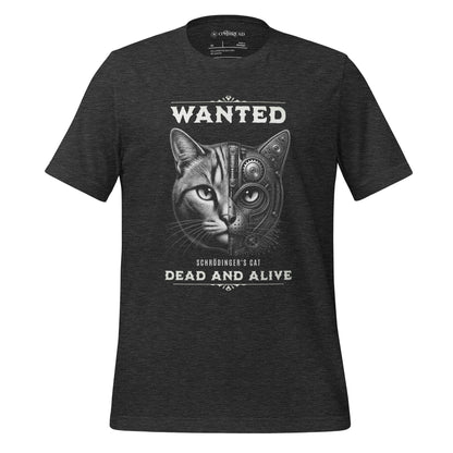 OMTHREAD Dark Grey Heather / XS Schrodinger Cat Quantum Retro Monochrome Wanted Shirt