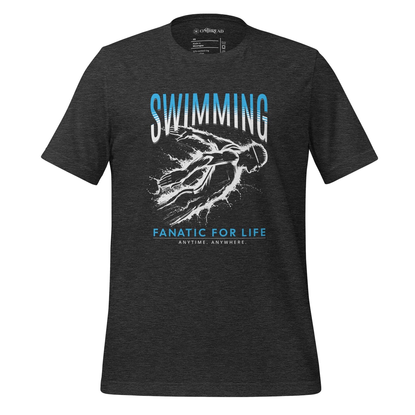 OMTHREAD Dark Grey Heather / XS Swimming: Fanatic for Life Tee