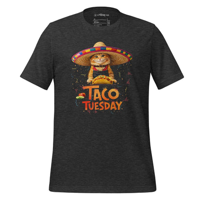 OMTHREAD Dark Grey Heather / XS Taco Tuesday Orange Cat Shirt Sombrero Fiesta Funny Tee