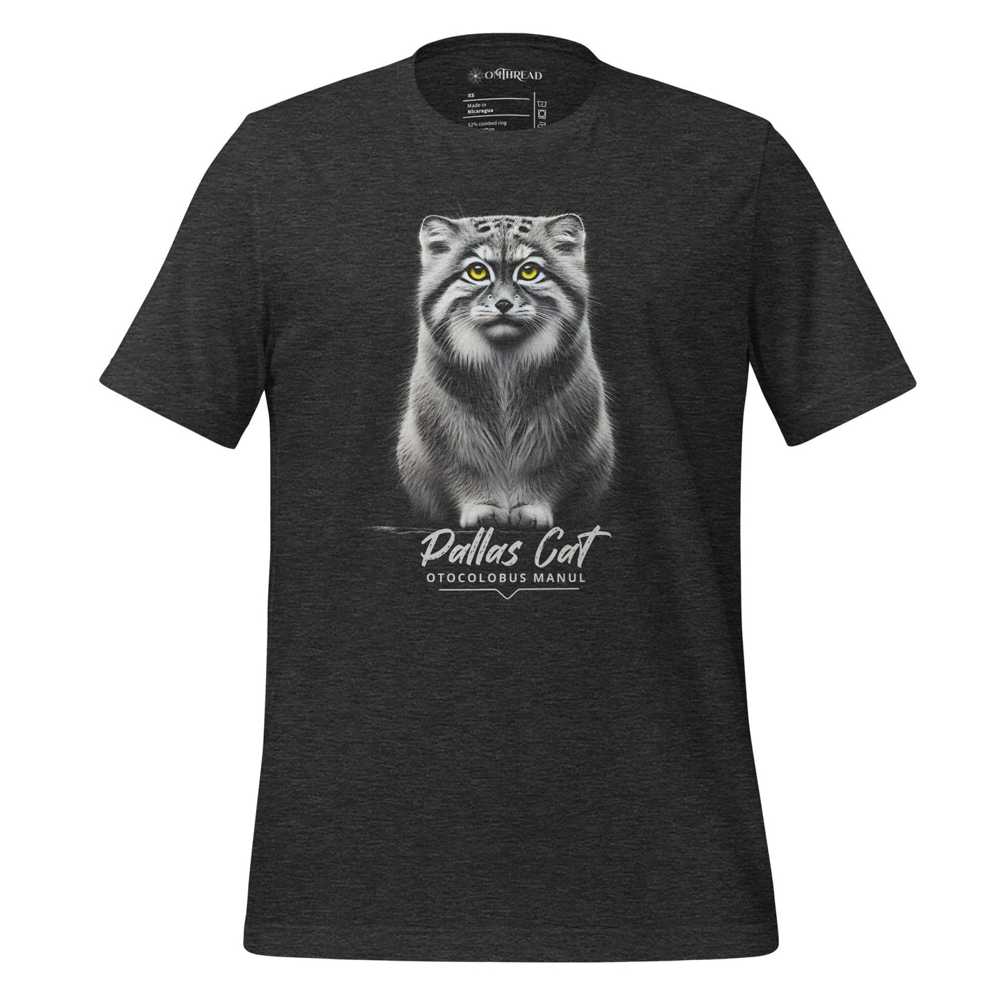 OMTHREAD Dark Grey Heather / XS The Elusive Pallas Cat T-Shirt | Rare Wildlife Conservation Tee | Eco-Friendly Gift for Animal Lovers