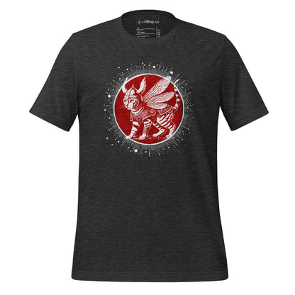 OMTHREAD Dark Grey Heather / XS Viking Cat with Wings T-Shirt | Norse Mythology-Inspired Design Tee