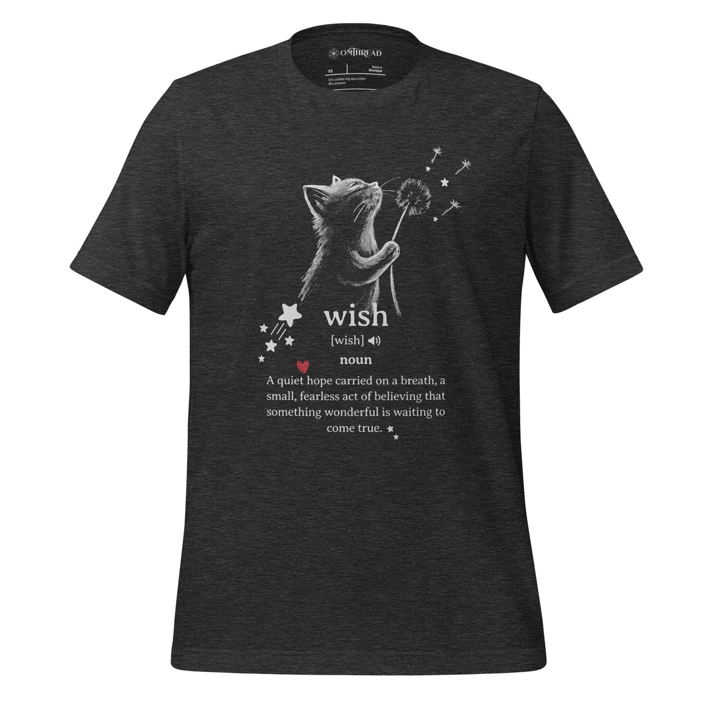 OMTHREAD Dark Grey Heather / XS Wish Cat Definition T-Shirt, Inspirational Cat Shirt, Cute Gift for Cat Lovers