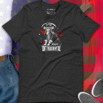 OMTHREAD Dont Tread on My Tail Patriot Cat Graphic Shirt