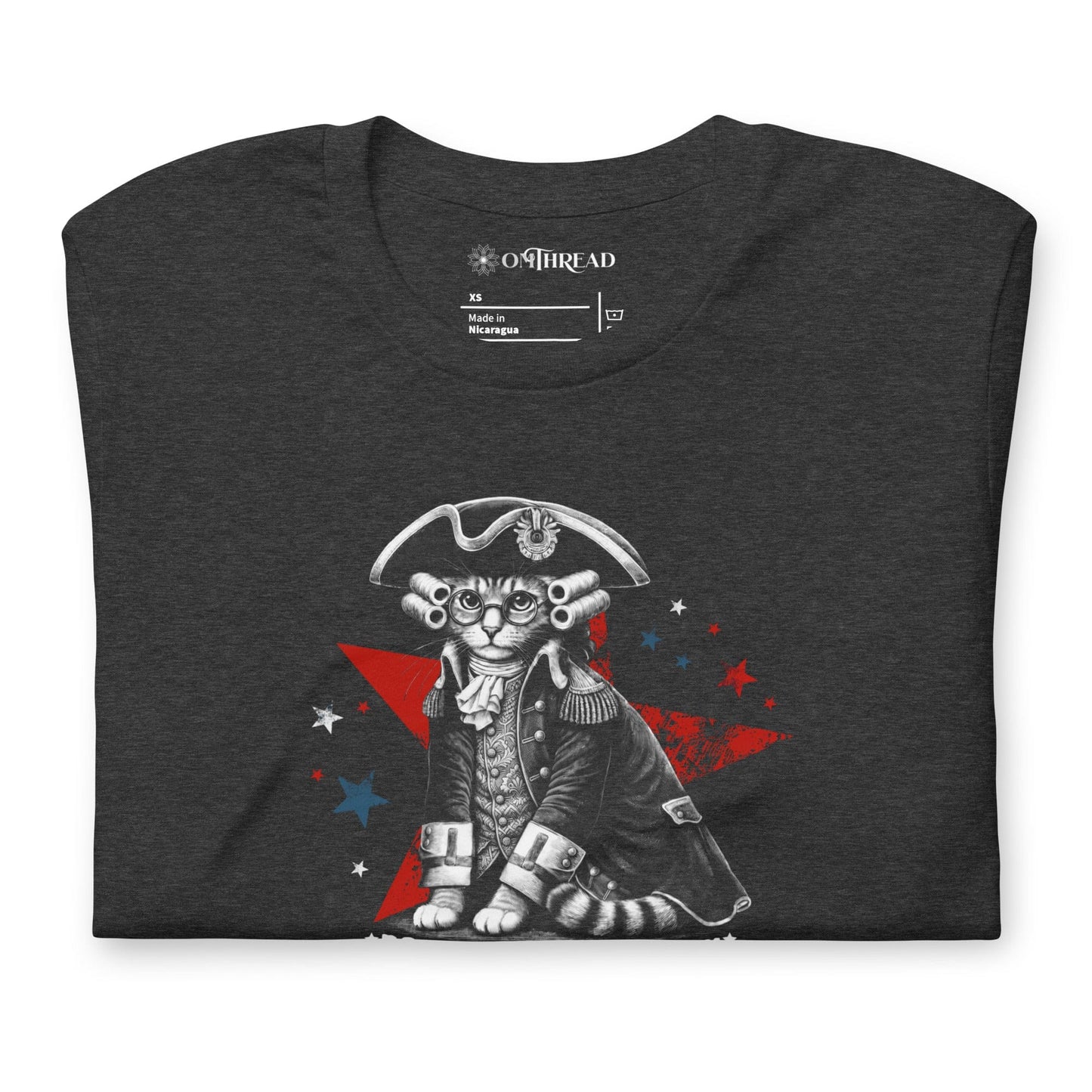 OMTHREAD Dont Tread on My Tail Patriot Cat Graphic Shirt