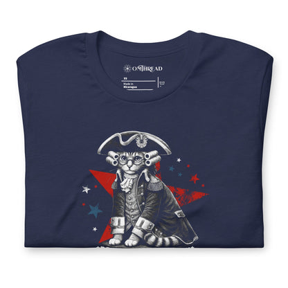 OMTHREAD Dont Tread on My Tail Patriot Cat Graphic Shirt