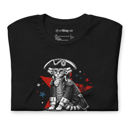 OMTHREAD Dont Tread on My Tail Patriot Cat Graphic Shirt