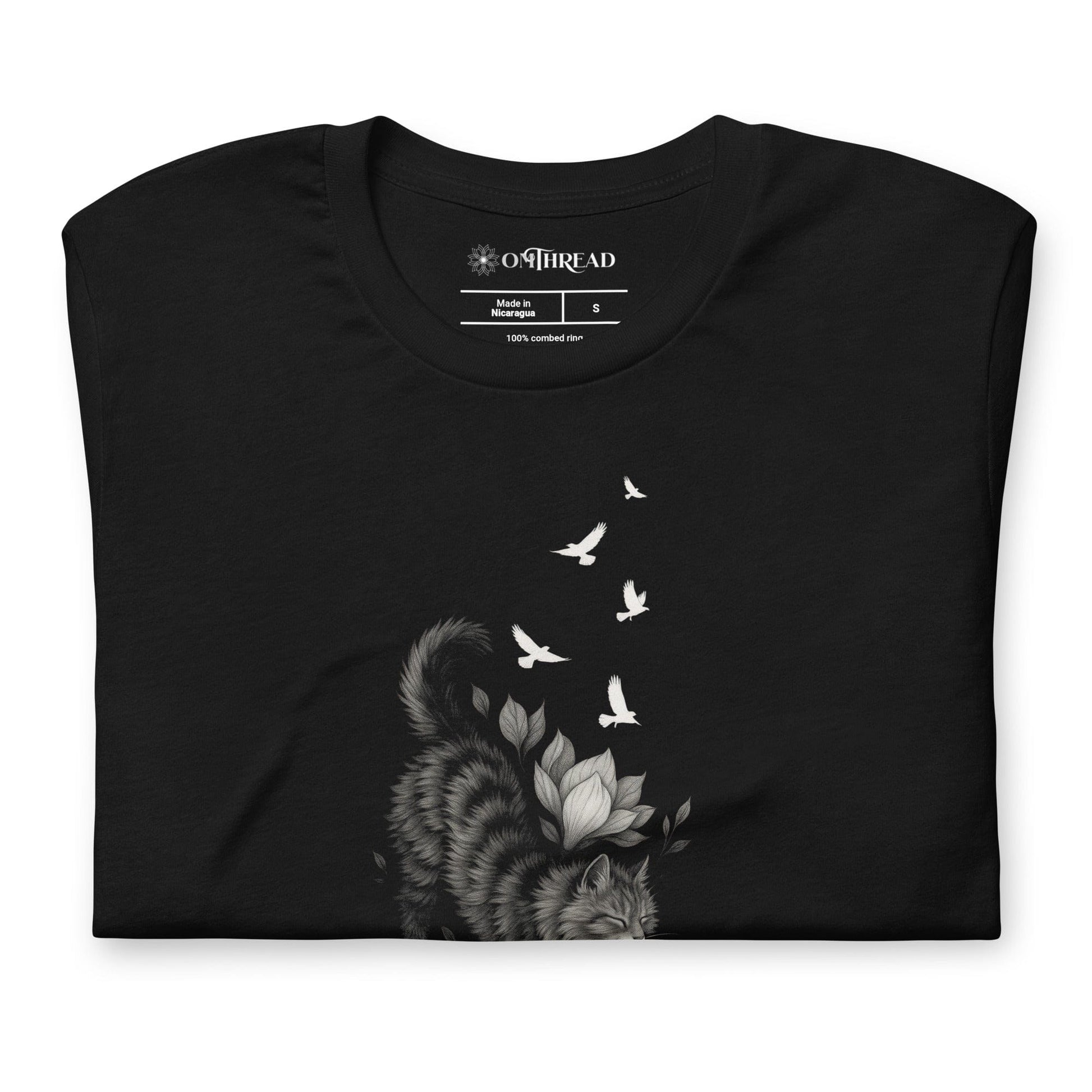 OMTHREAD Easily Distracted by Cats and Books Funny Cat Reader T-Shirt