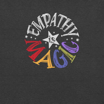 OMTHREAD Empathy Is Magic Rainbow Tee, Retro Positive Message Shirt, Groovy Graphic T-Shirt