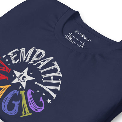 OMTHREAD Empathy Is Magic Rainbow Tee, Retro Positive Message Shirt, Groovy Graphic T-Shirt