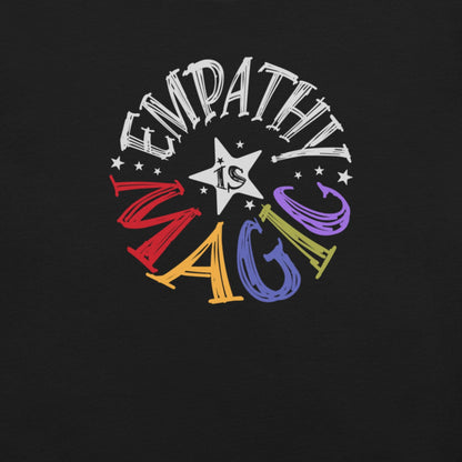 OMTHREAD Empathy Is Magic Rainbow Tee, Retro Positive Message Shirt, Groovy Graphic T-Shirt
