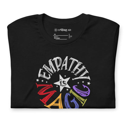 OMTHREAD Empathy Is Magic Rainbow Tee, Retro Positive Message Shirt, Groovy Graphic T-Shirt
