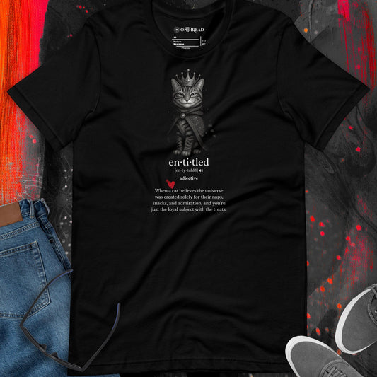 OMTHREAD Entitled Cat Definition Shirt Funny Spoiled Pet Lover Tee