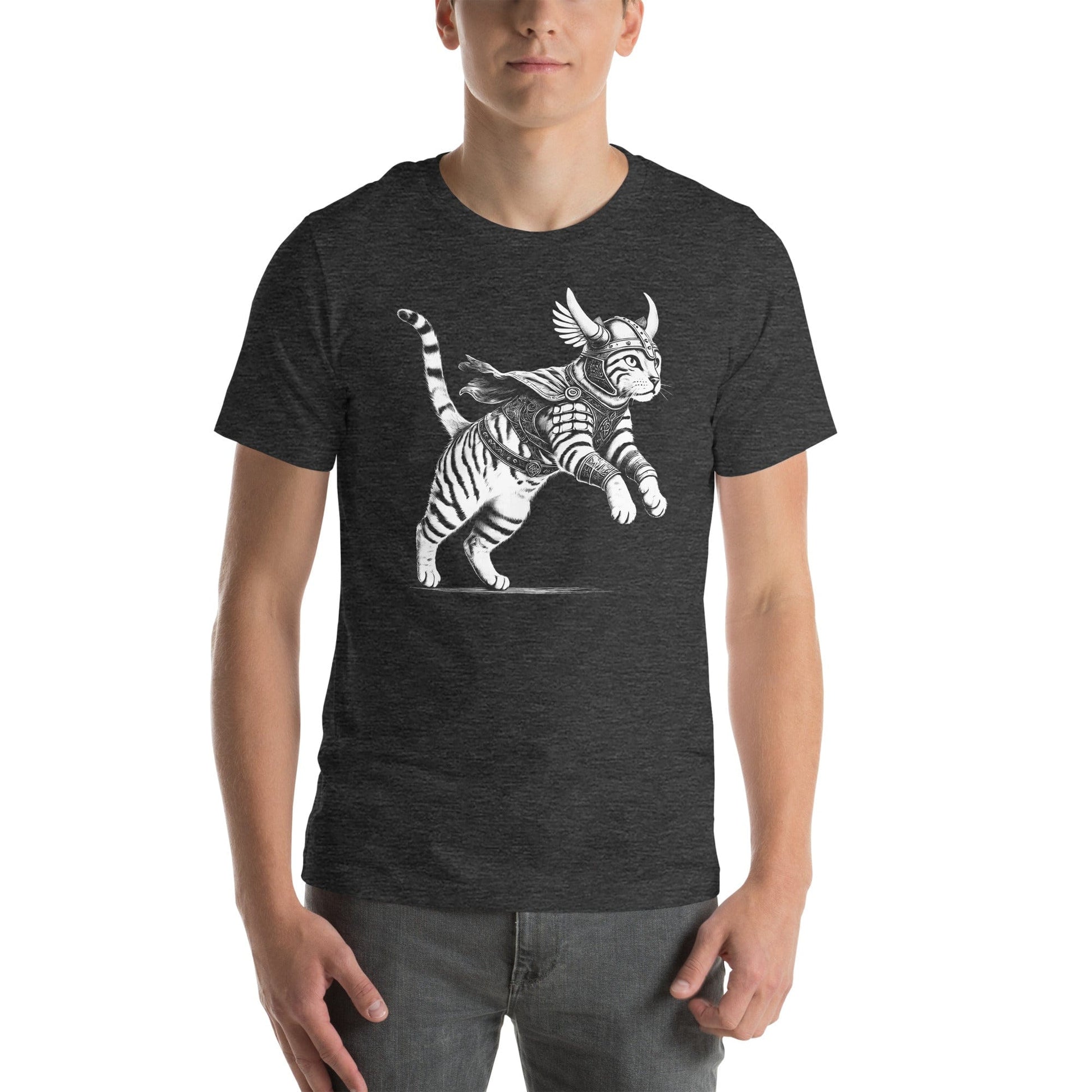 OMTHREAD Feline Fury: Leap of the Fearless Warrior Kitty Tee