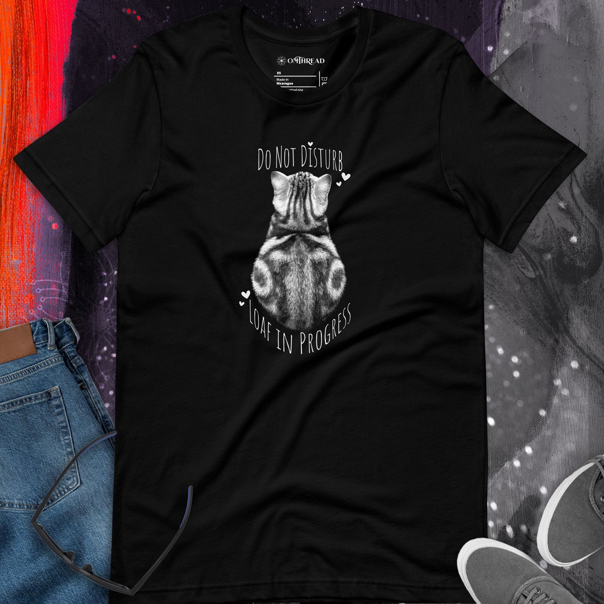 OMTHREAD Funny Cat Loaf T-Shirt Do Not Disturb Loaf in Progress