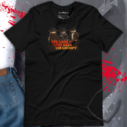 OMTHREAD Funny Cat Shirt Cowboy Cat Western Grumpy Cat Tee