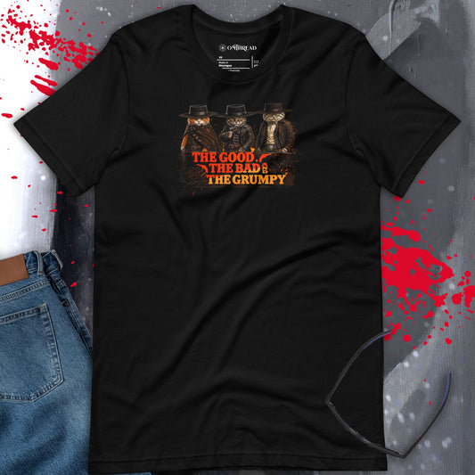 OMTHREAD Funny Cat Shirt Cowboy Cat Western Grumpy Cat Tee