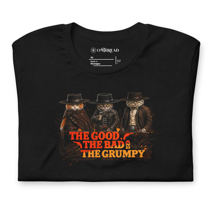 OMTHREAD Funny Cat Shirt Cowboy Cat Western Grumpy Cat Tee