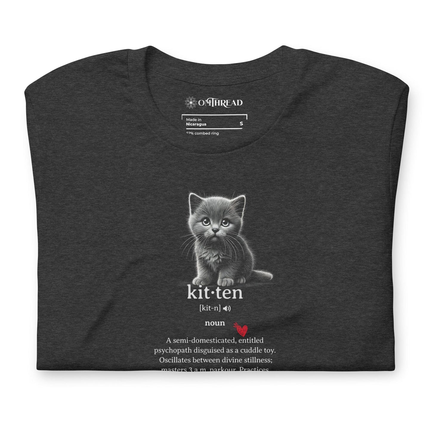 OMTHREAD Funny Kitten Definition T-Shirt Cat Dictionary Zoomies Humor