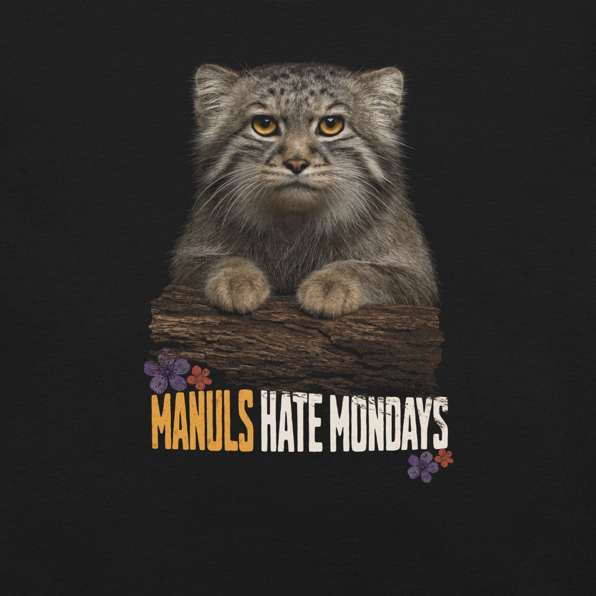 OMTHREAD Funny Manuls Hate Mondays Pallas Cat T-Shirt