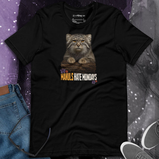 OMTHREAD Funny Manuls Hate Mondays Pallas Cat T-Shirt