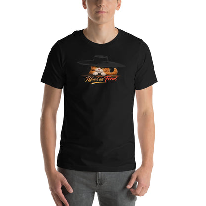 OMTHREAD Funny Orange Cat Refined but Feral Graphic T-Shirt