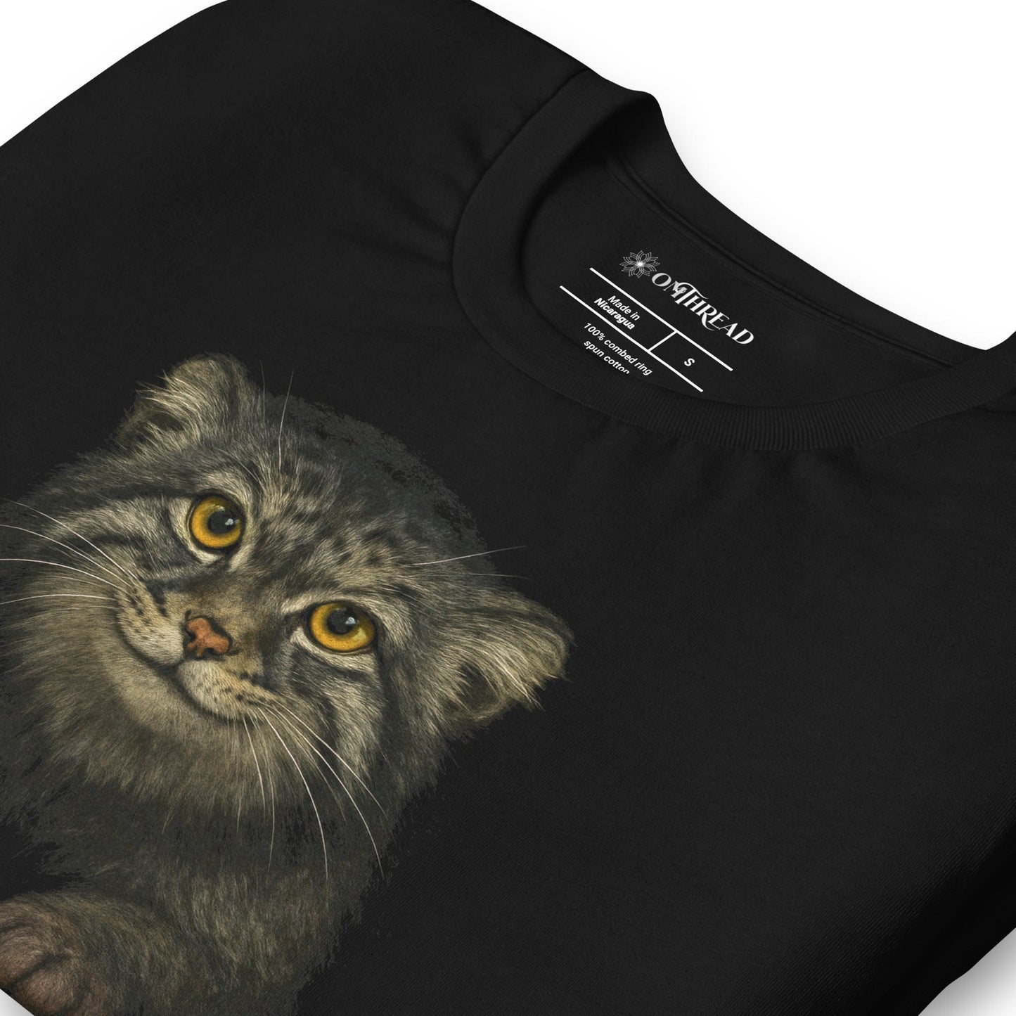 OMTHREAD Funny Pallas Cat Shirt Grumpy Wild Cat Vibe Tee for Animal Lovers